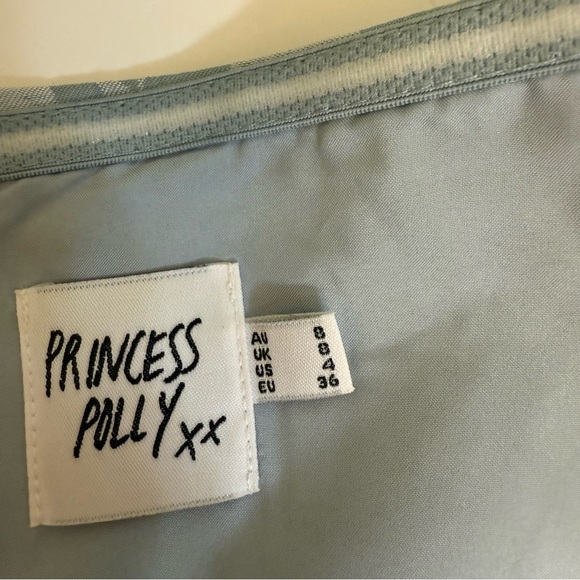 Princess Polly Light Blue Strapless mini Dress size 4 lined homecoming party - Picture 6 of 8